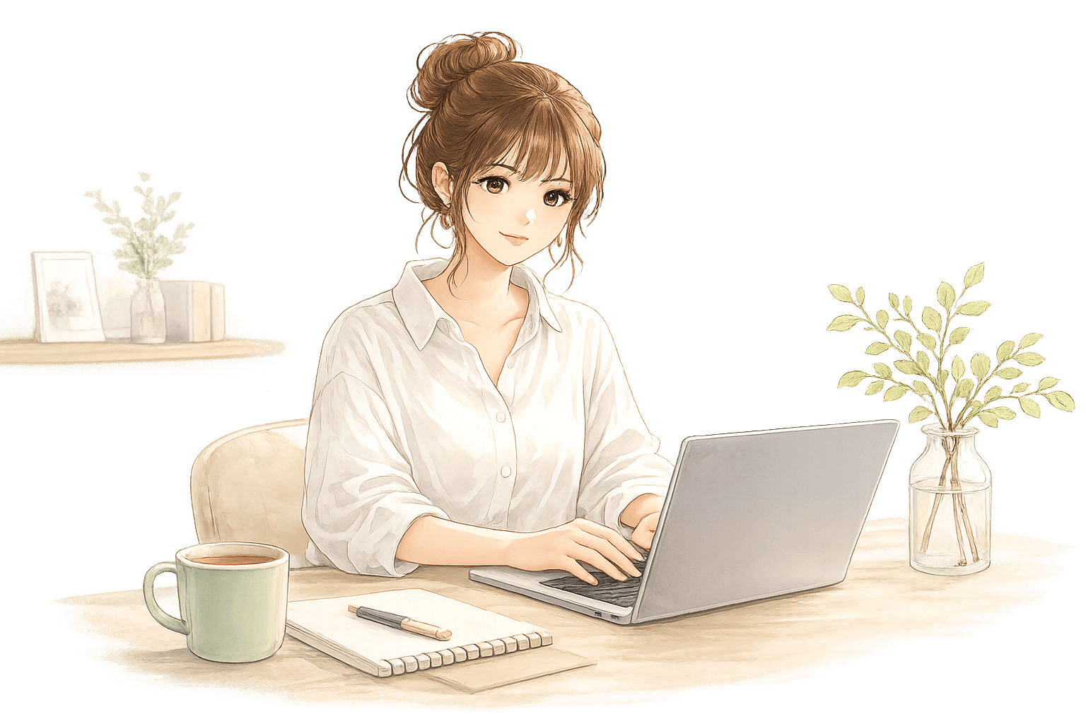 作業中のイラスト